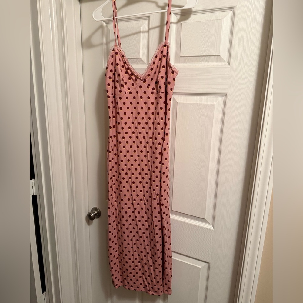 Reformation Cesca Knit Pink Midi Dress